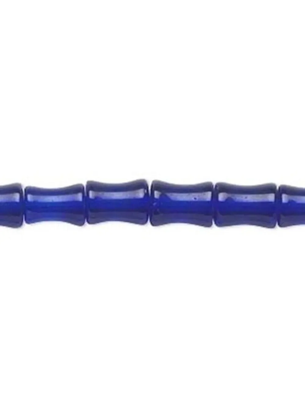 Cobalt Blue India Glass 9x7mm Bamboo Tube Beads 16